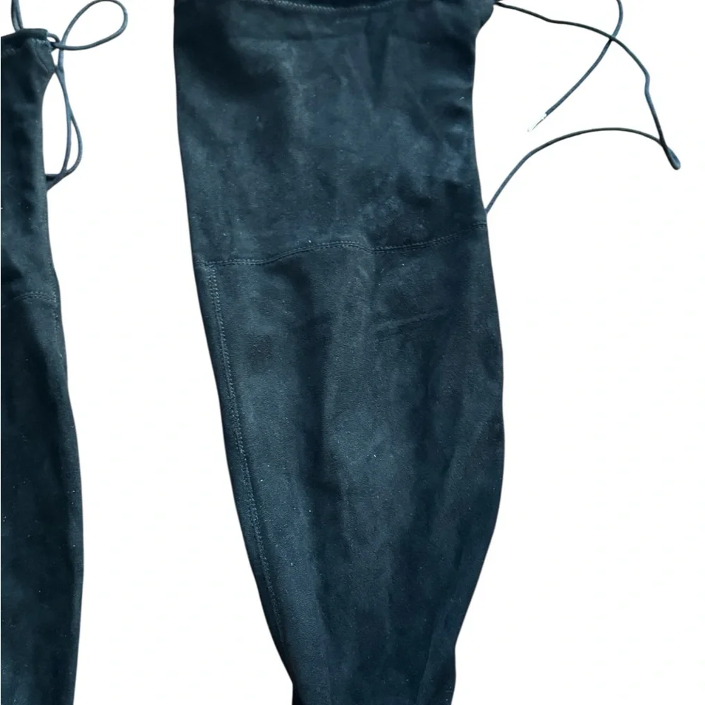 JustFab Philipa Sleek Black Over-the-Knee Boots Sz 11
